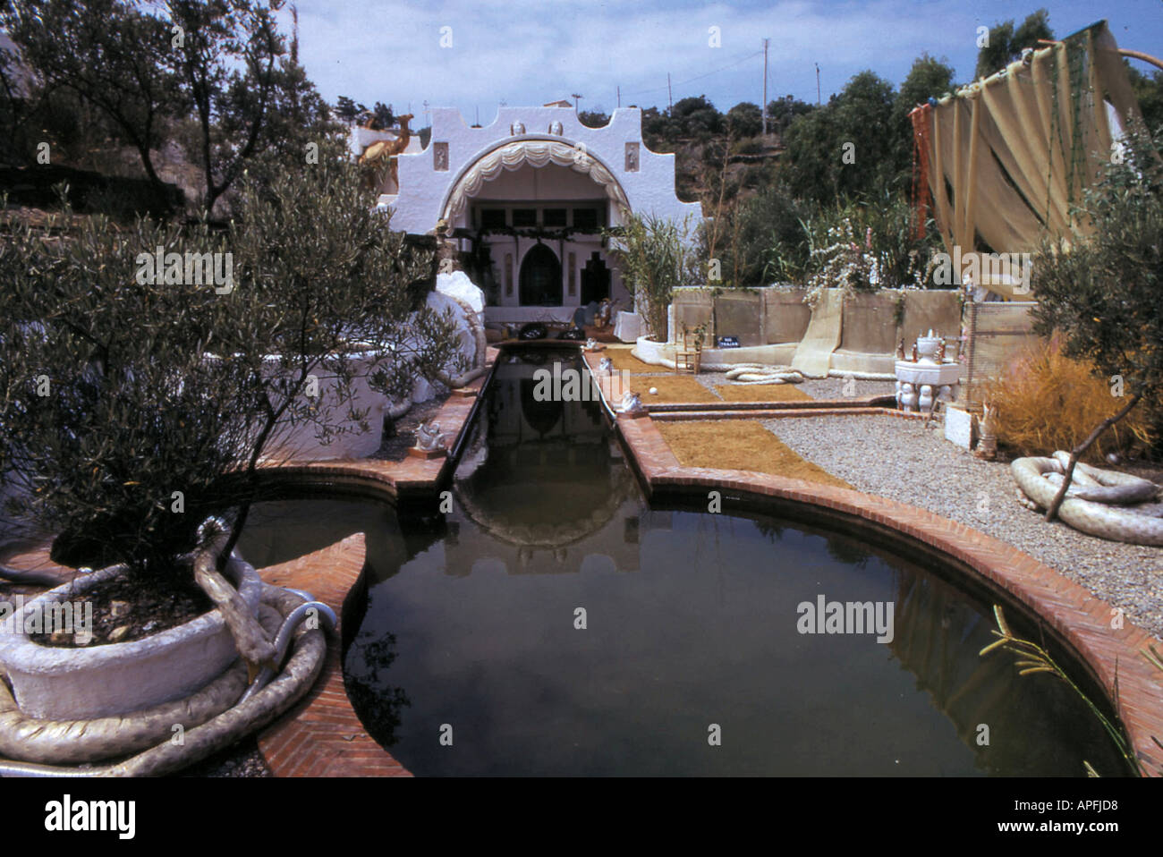 Vue extérieure de la maison de Dali à Port Lligat 1975 Banque D'Images