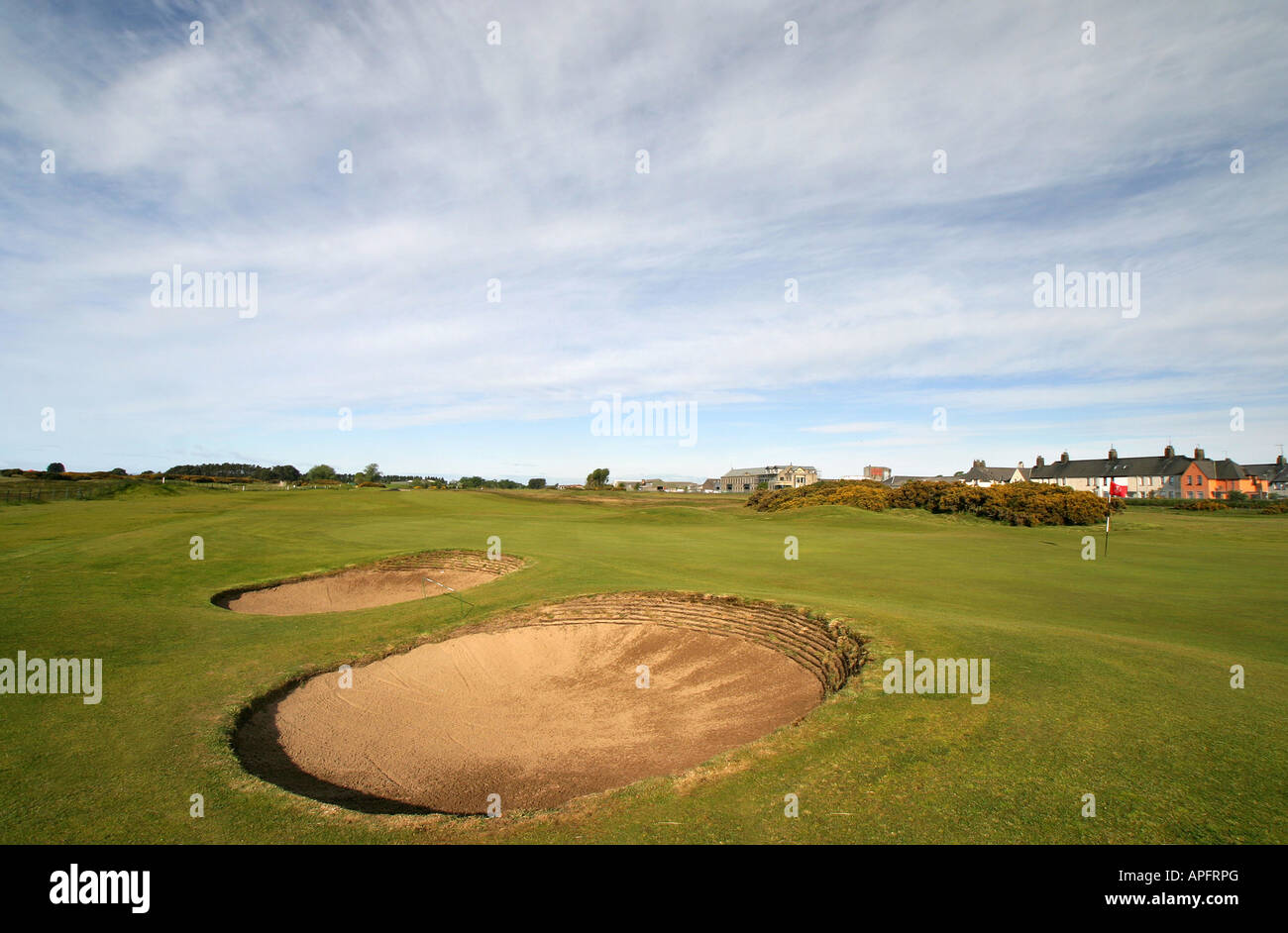 Cours de Burnside Carnoustie golf Links trou 18 Banque D'Images