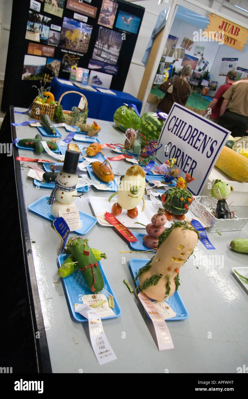 Cette exposition & concours donne l'Utah's Kids, qui s'intéressent à l'agriculture ou le jardinage, une chance de montrer leur créativité. Banque D'Images