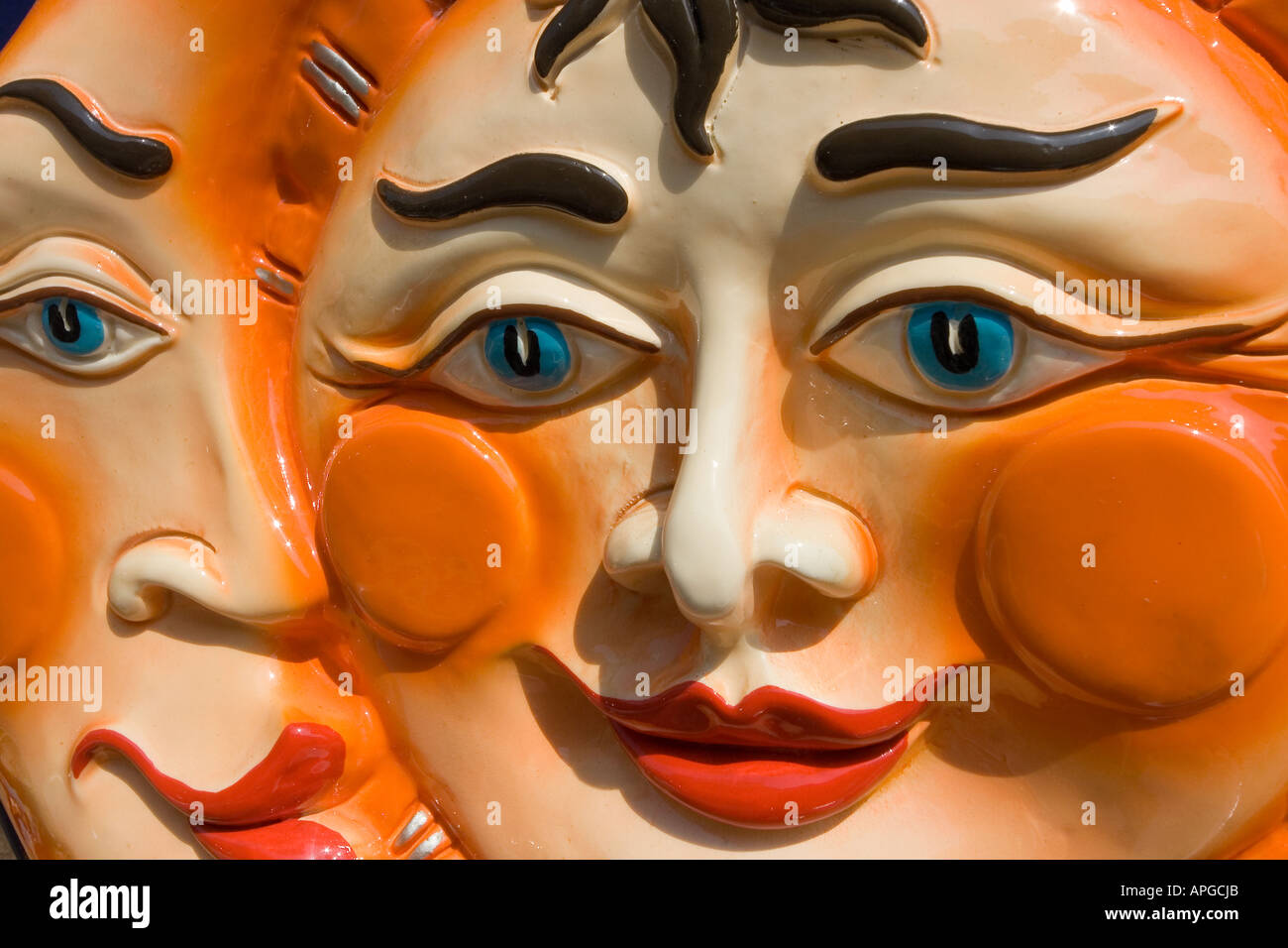 La céramique décorative à San Stefano, Sicile, Italie Banque D'Images