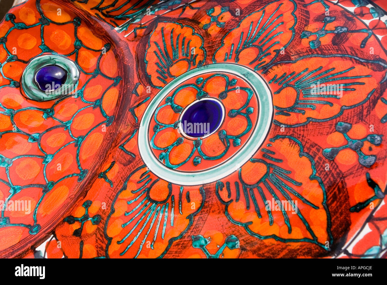 Plaque en céramique décorative à San Stefano, Sicile, Italie Banque D'Images