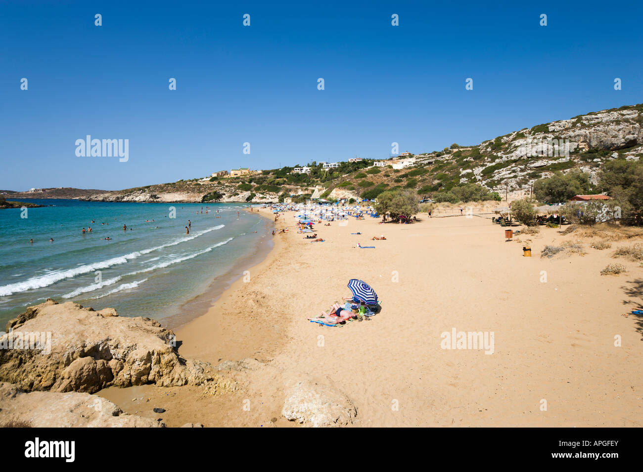 Plage de Kalathas, péninsule d'Akrotiri, Chania, Crète, Grèce Banque D'Images