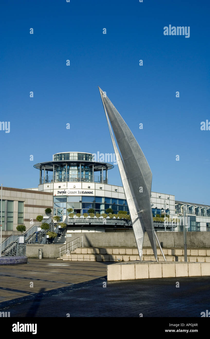 Le terminal de ferry de la mer moderne à Dun Laoghaire County Dublin Ireland Banque D'Images