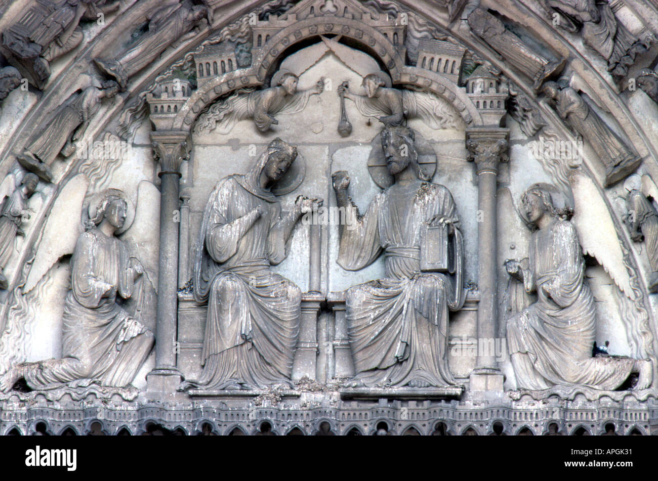 La glorification de la Vierge de la cathédrale de Chartres Banque D'Images