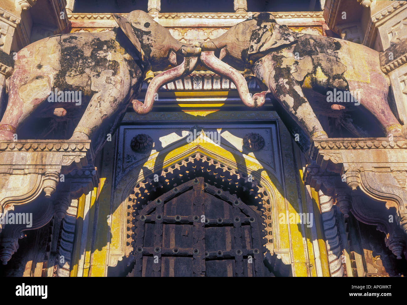 La porte de l'éléphant, City Palace, Bundi, Rajasthan, Inde Banque D'Images