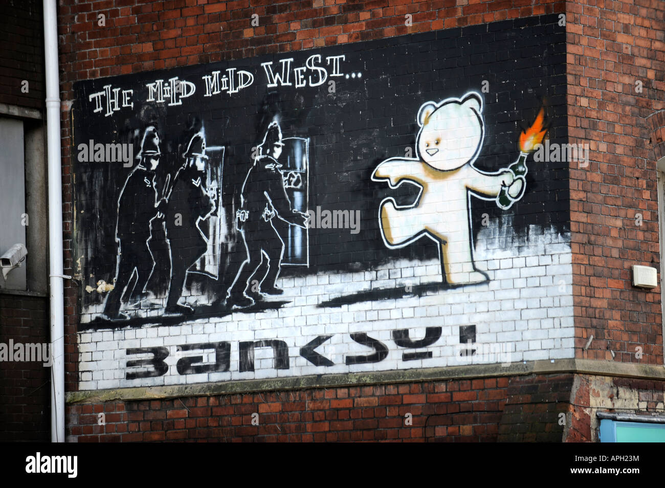 Le travail de graffiti BANKSY DOUX DOUX DANS L'OUEST STOKES CROFT BRISTOL Banque D'Images