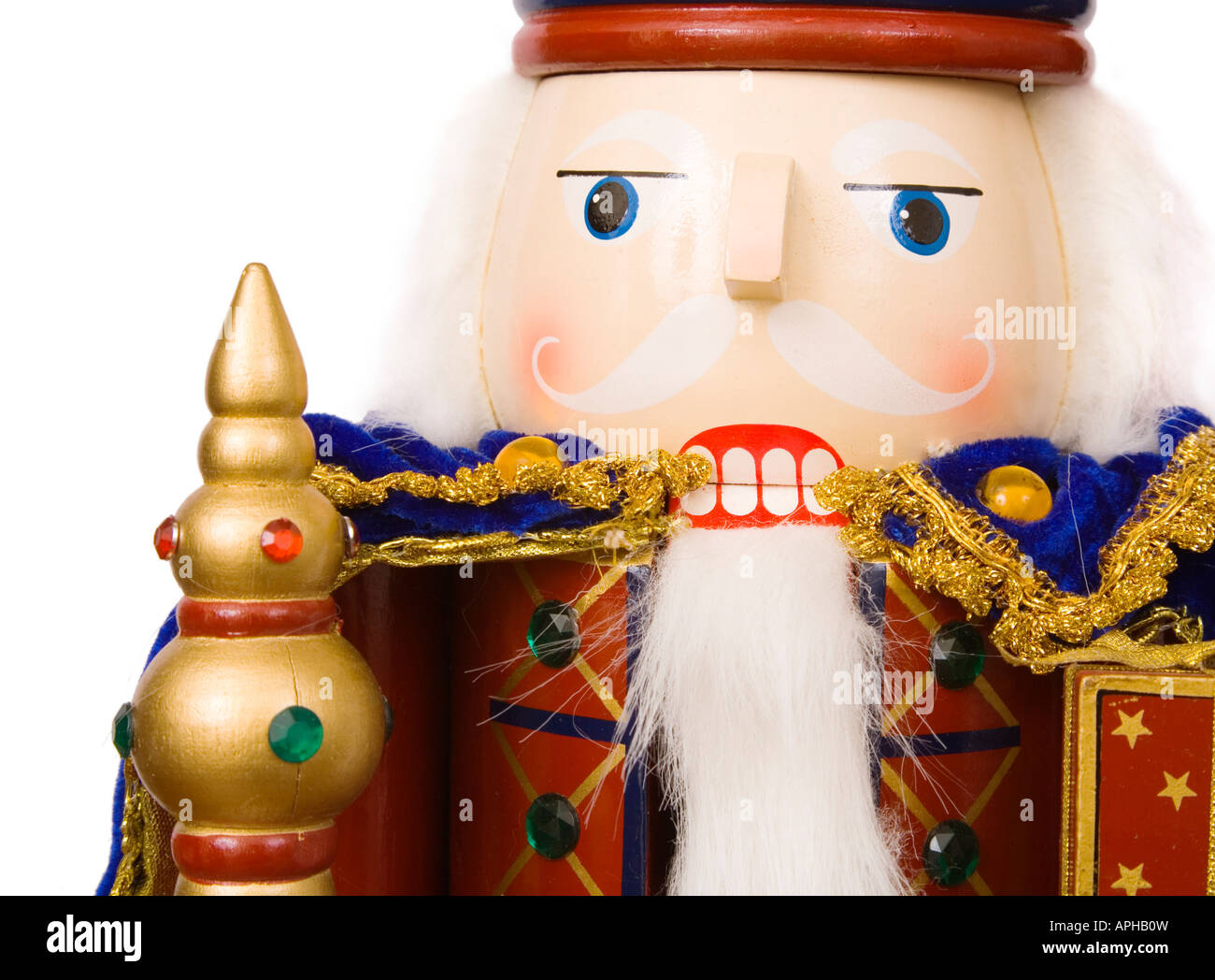 Un ornement de Noël traditionnels Casse-noisette isolated on white Banque D'Images