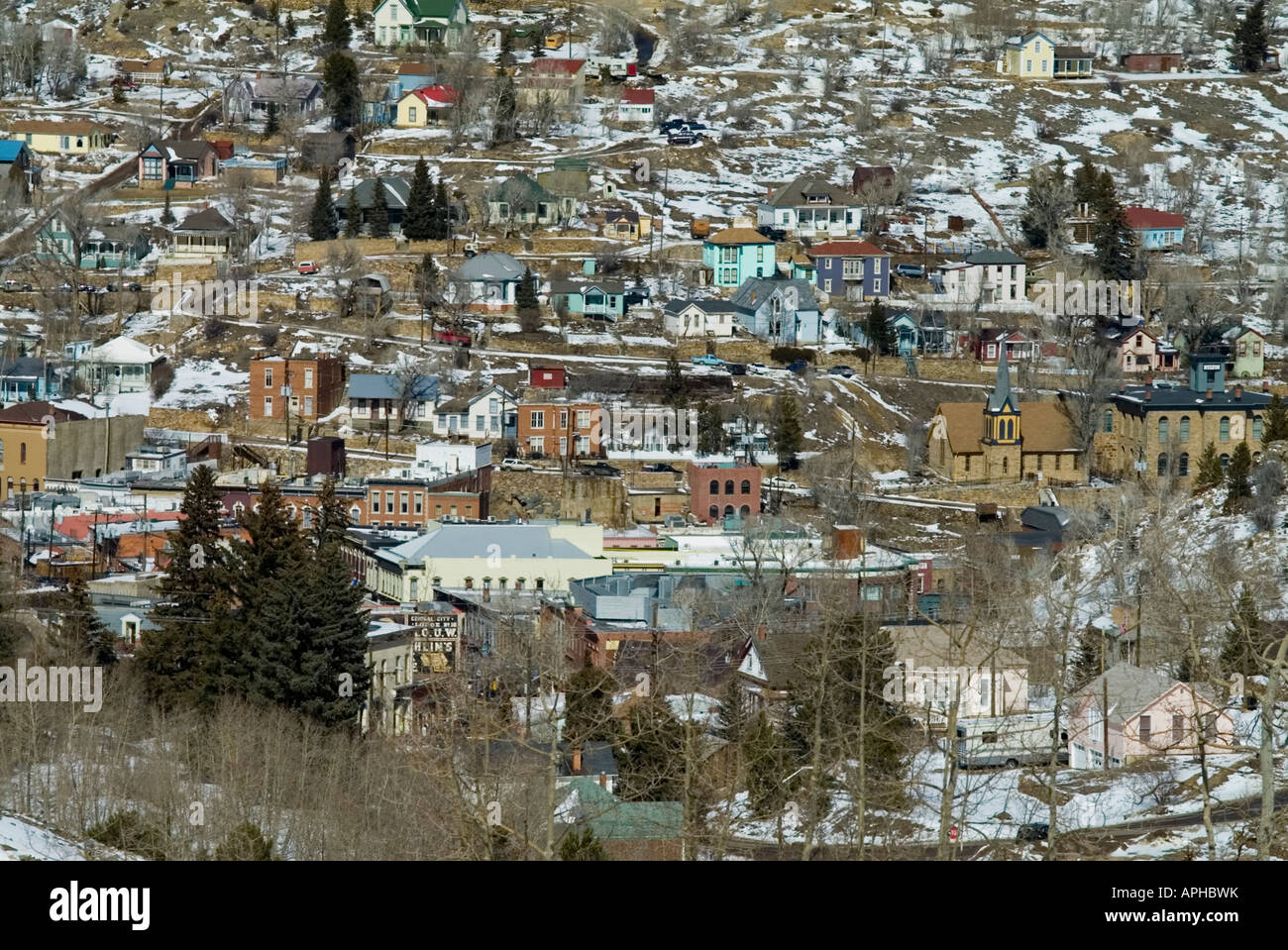 Le centre ville paysage urbain depuis les montagnes Banque D'Images