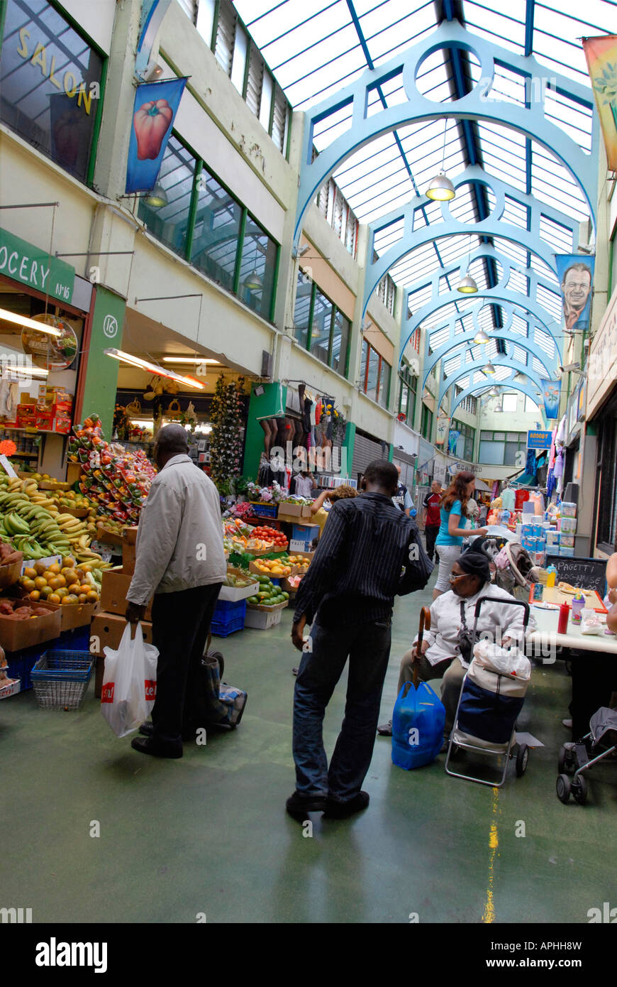 Archade Marché de Brixton dans le sud de Londres Banque D'Images
