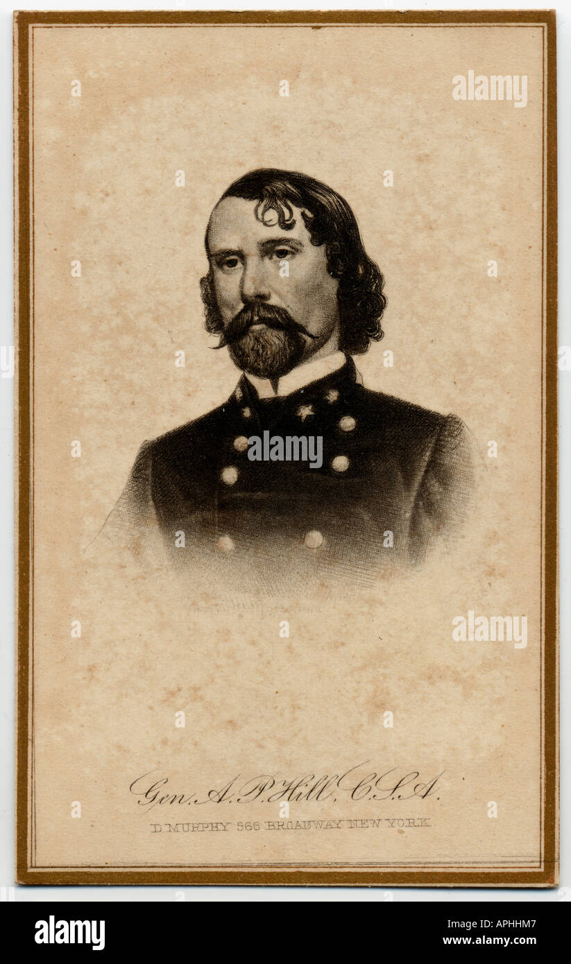 Carte de visite de A. P. Hill, un portrait gravé. Banque D'Images