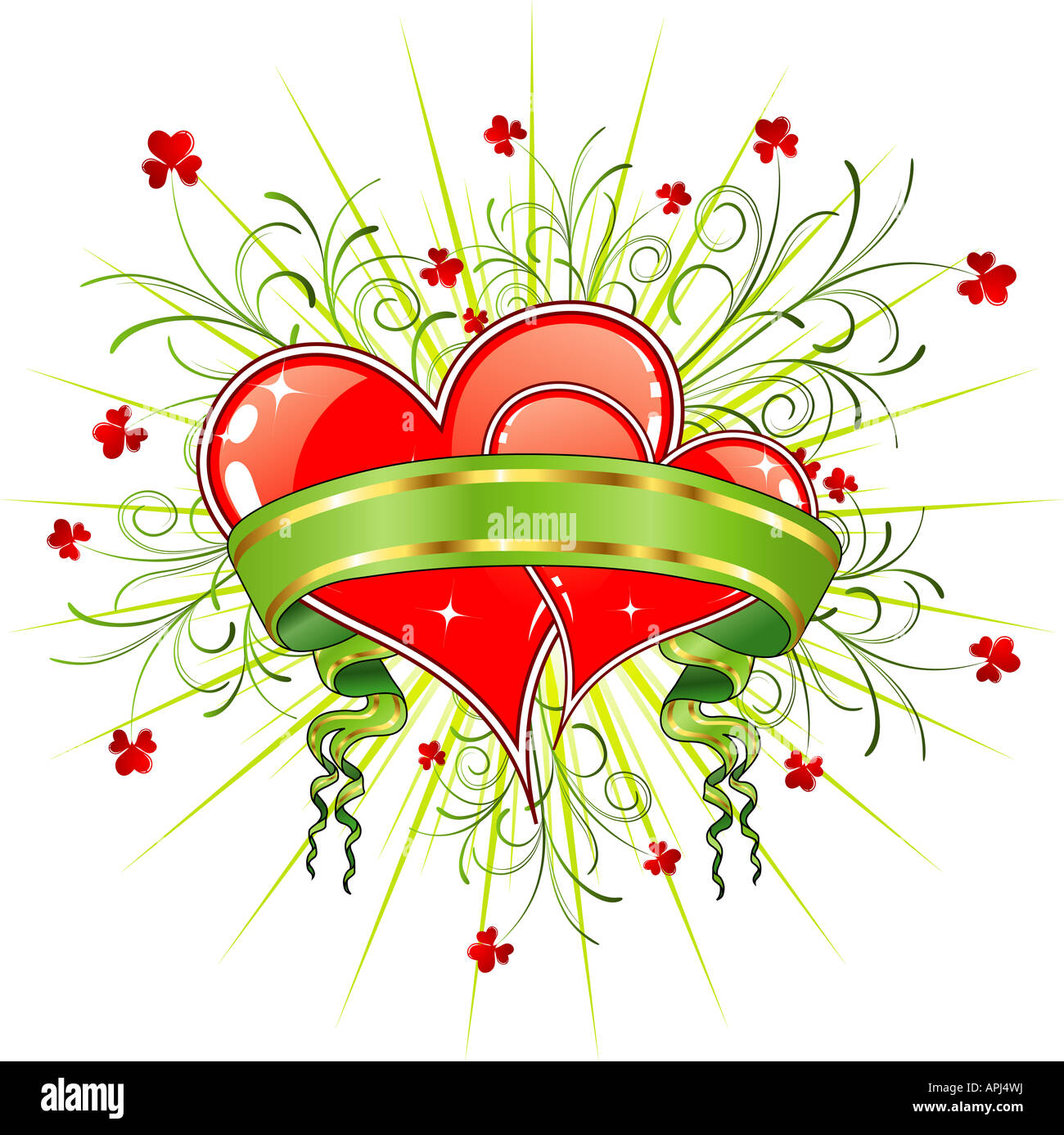Résumé Valentine frame avec ruban Banque D'Images