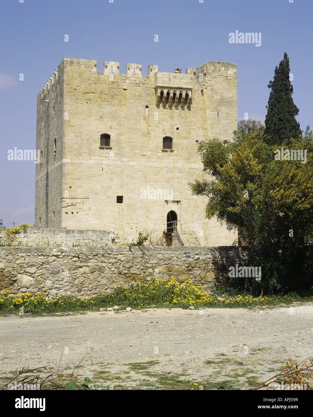 Géographie / voyage, Chypre, Colosses / Kolossi, château des Croisés, construit par ordre de Saint-Jean, 13e siècle, entrée privée, ... Banque D'Images