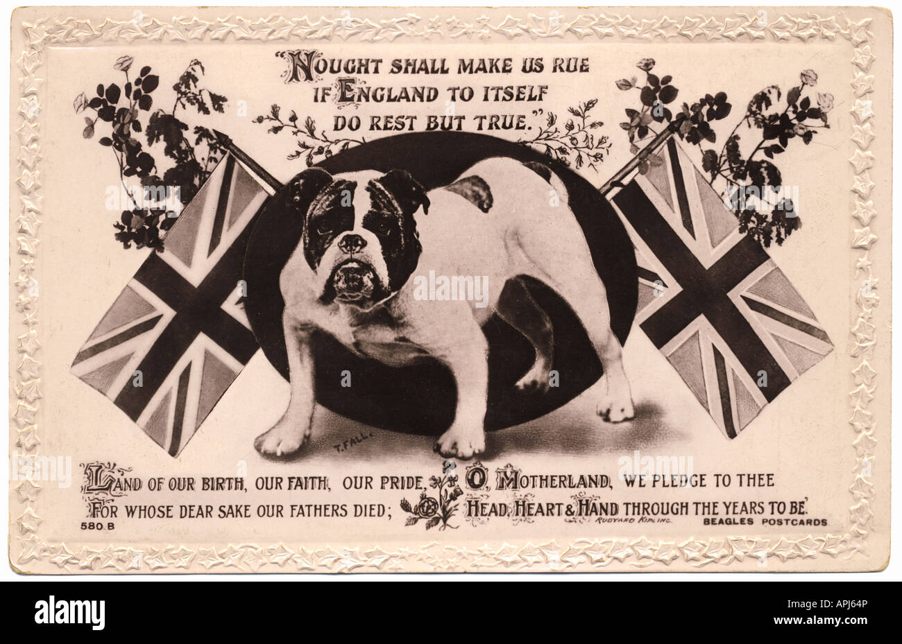La vieille carte postale montrant un 'british' Banque D'Images