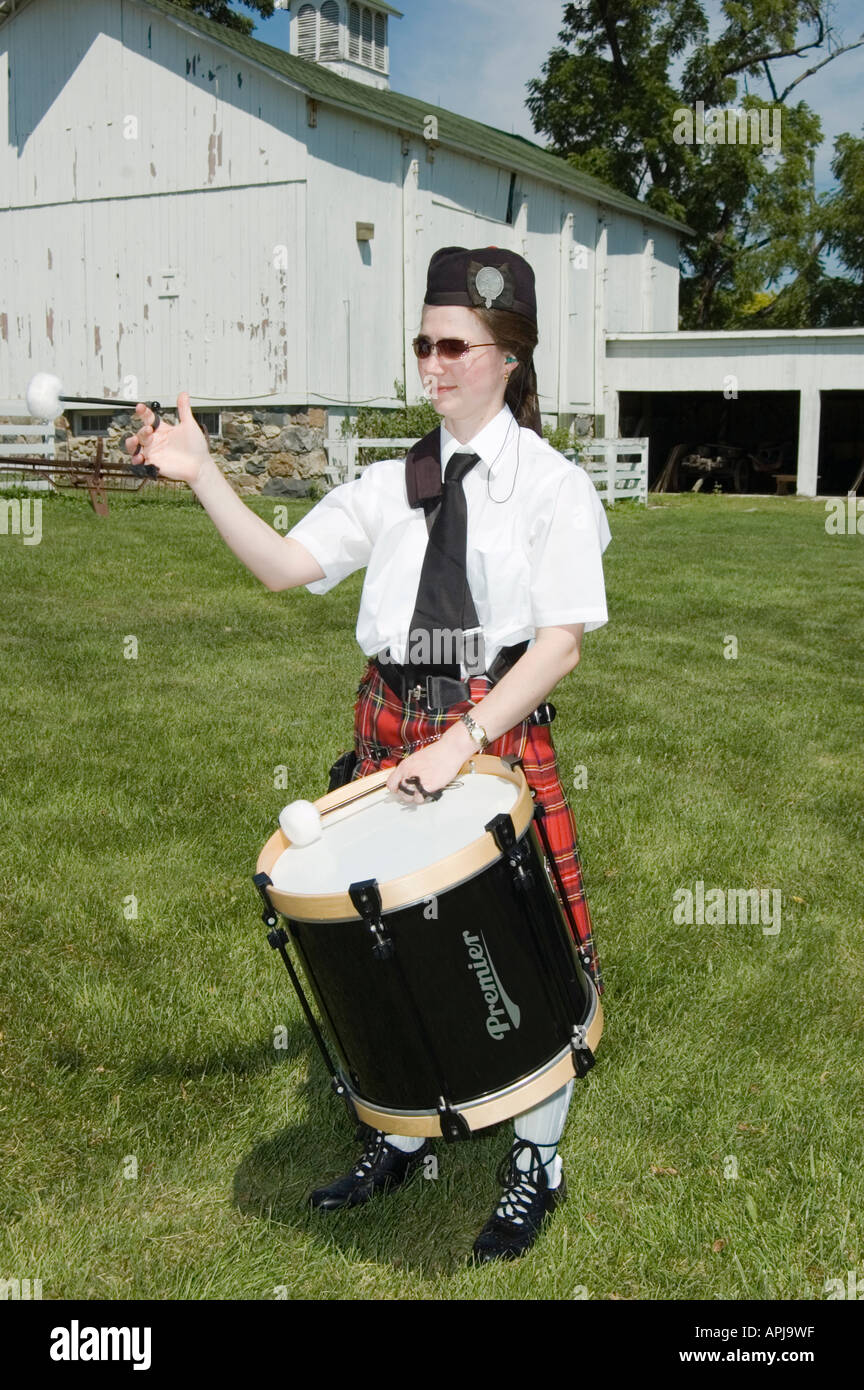St Andrews Society de Detroit Ann Arbor Jeux Highland Pipes and Drums Banque D'Images