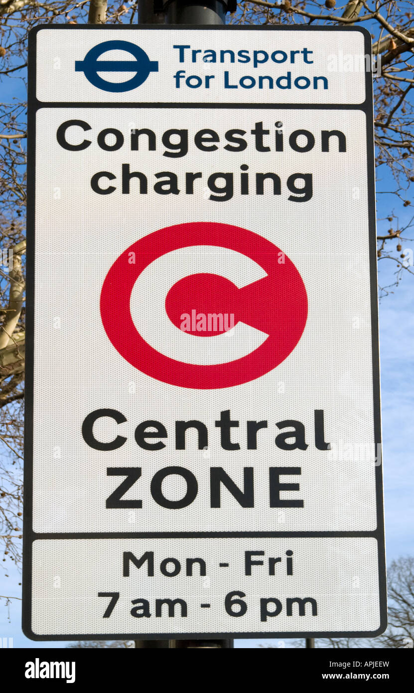 Congestion Charge Signer London Banque D'Images