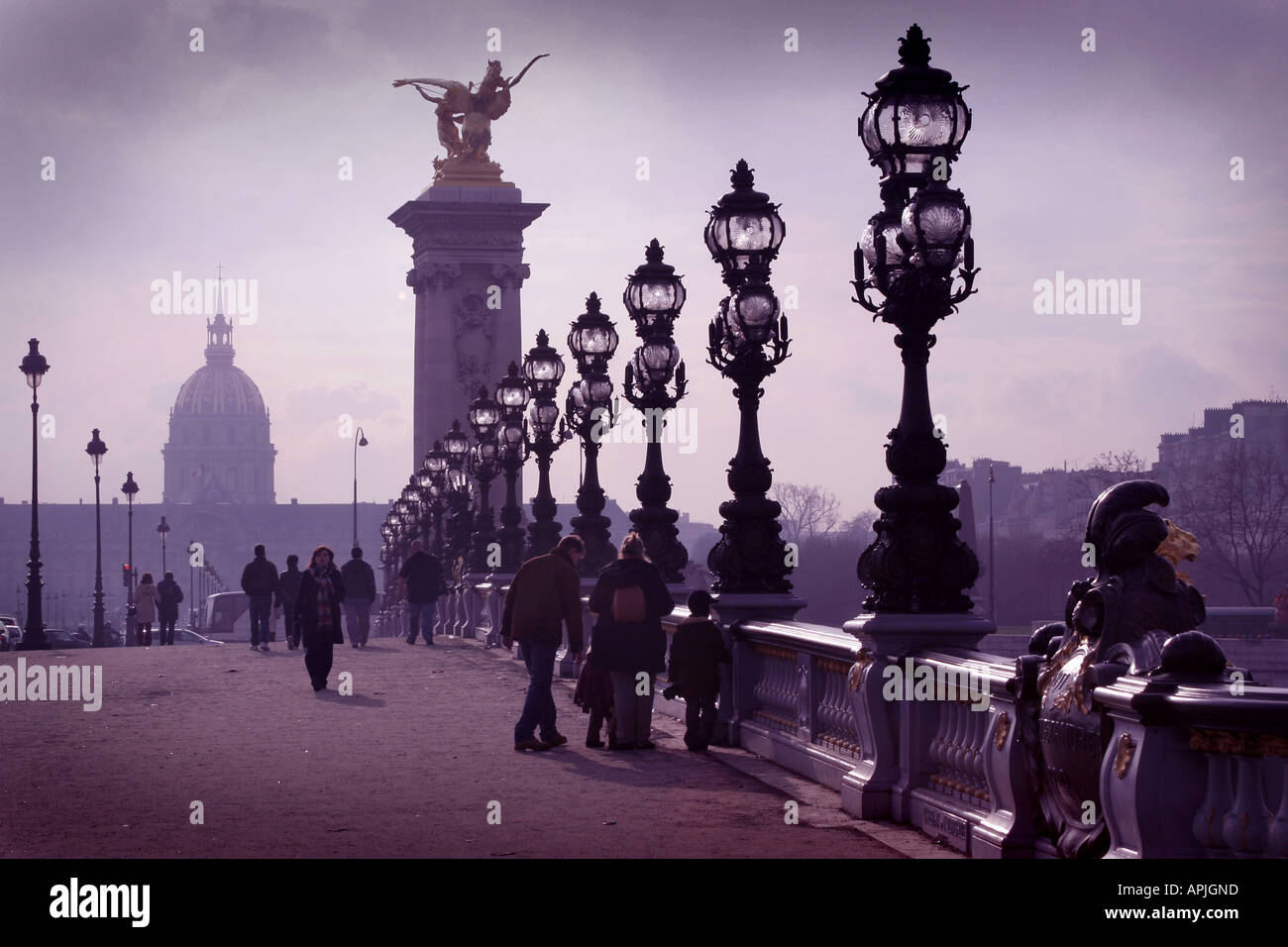 Pont Pont Alexandre III Paris French Banque D'Images