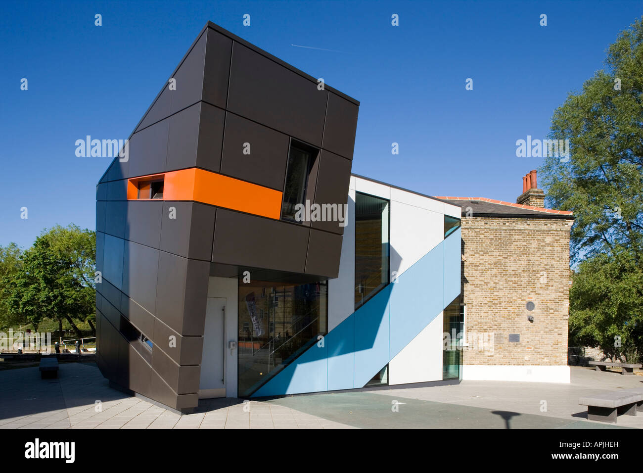 Queen Mary's, établissement d'études supérieures, Département de philosophie de l'Université de Londres, Mile End, London : Architecte Architectes Surface Banque D'Images