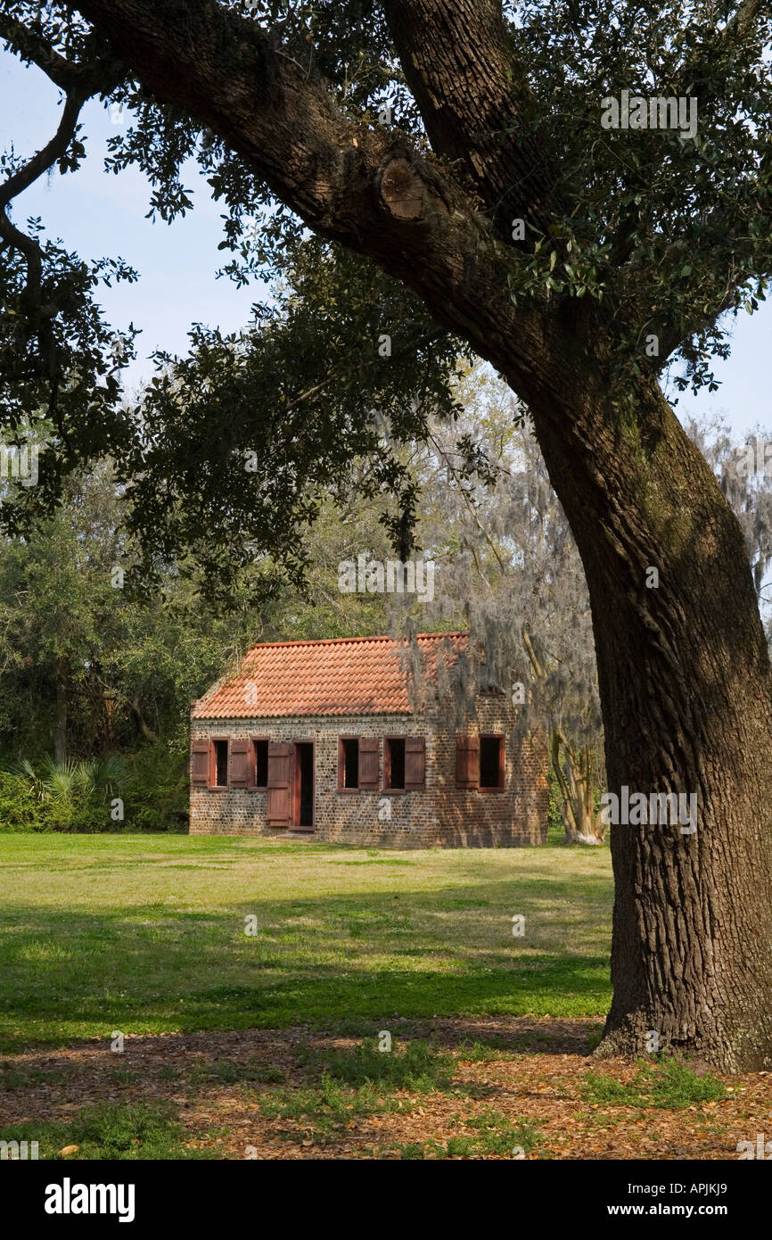 Cabines esclave Boone Hall Plantation Charleston en Caroline du Sud USA Banque D'Images