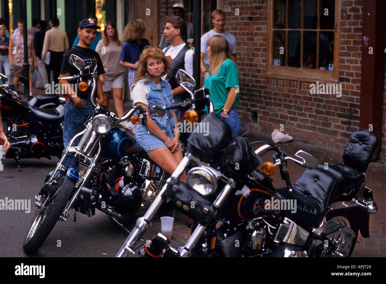 New Orleans Bourbon Street motos motos Banque D'Images