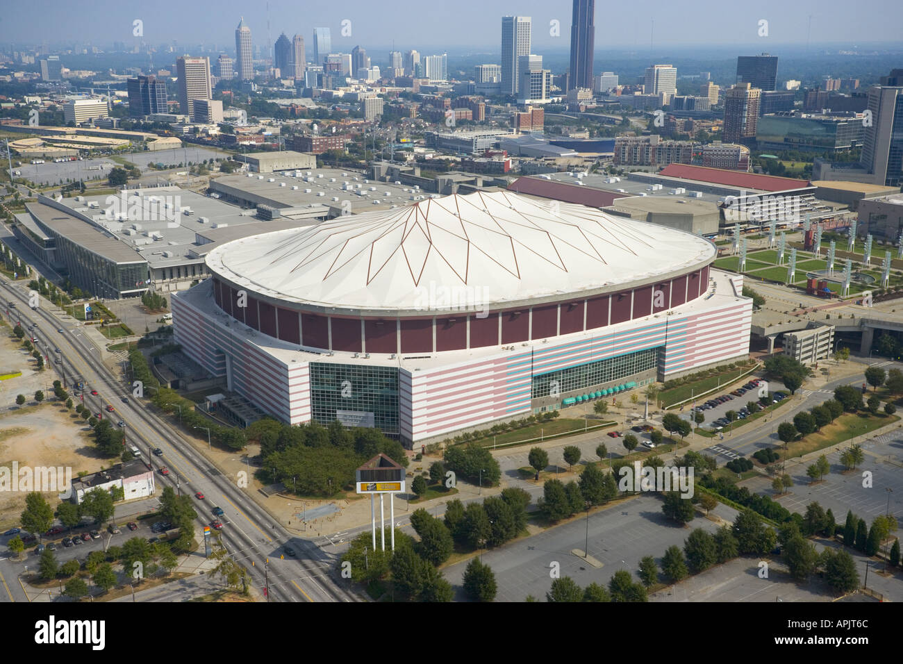 Vue aérienne du Georgia Dome, à Atlanta, Géorgie Banque D'Images
