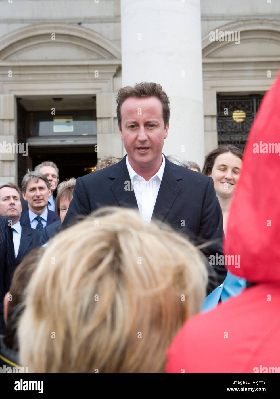 Le Premier ministre britannique David Cameron Rt Hon Conservateur MP parlant en Leeds West Yorkshire Banque D'Images