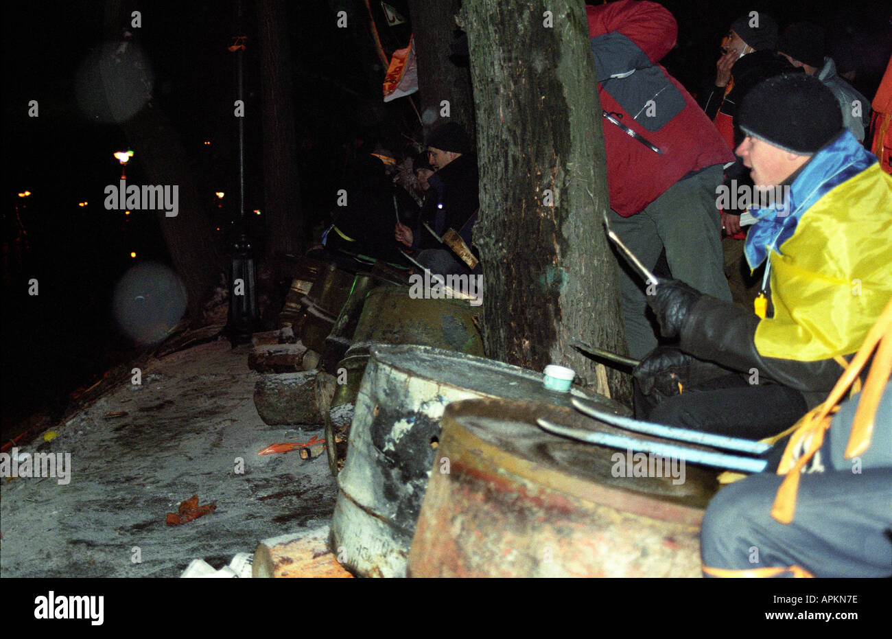 Révolution Orange, Nezaleznosty Maydan, Iouchtchenko, l'Ukraine, l'Ukraine, Kiev, Kiev, 2004, Timoshenko, Ianoukovitch, tambour de la démocratie Banque D'Images