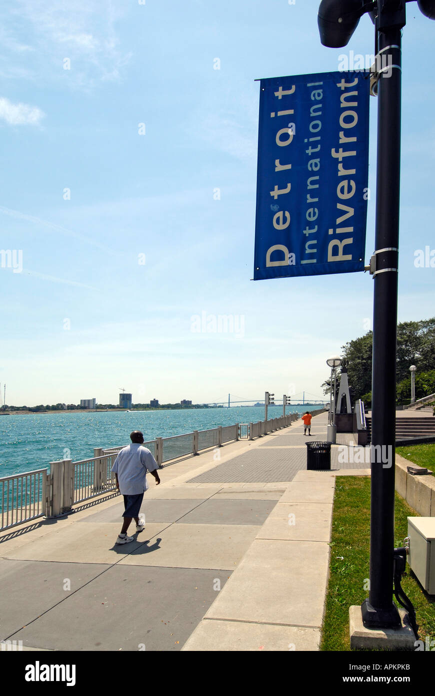 L'International Riverfront dans le centre-ville de Détroit au Michigan Banque D'Images