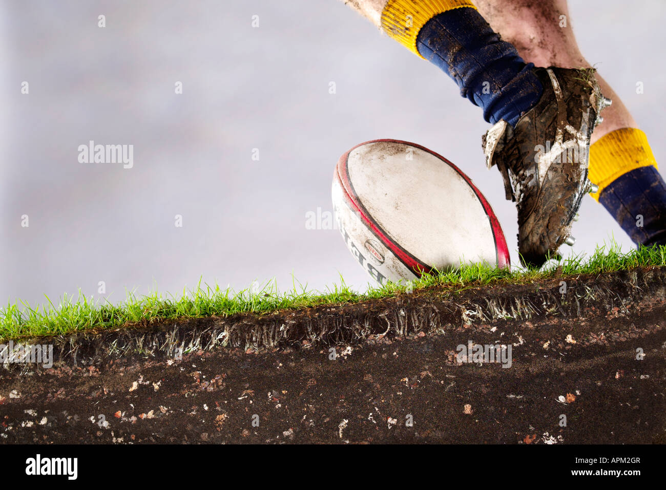 Rugby coup de pied Banque D'Images