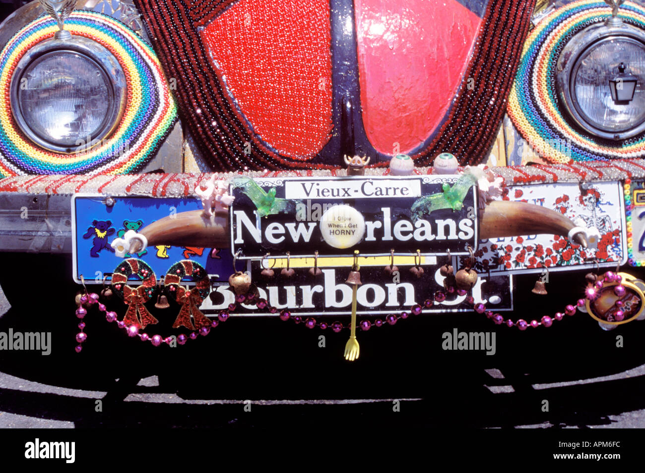 Volkswagen Beetle décorées à la Nouvelle-Orléans en Louisiane USA Banque D'Images