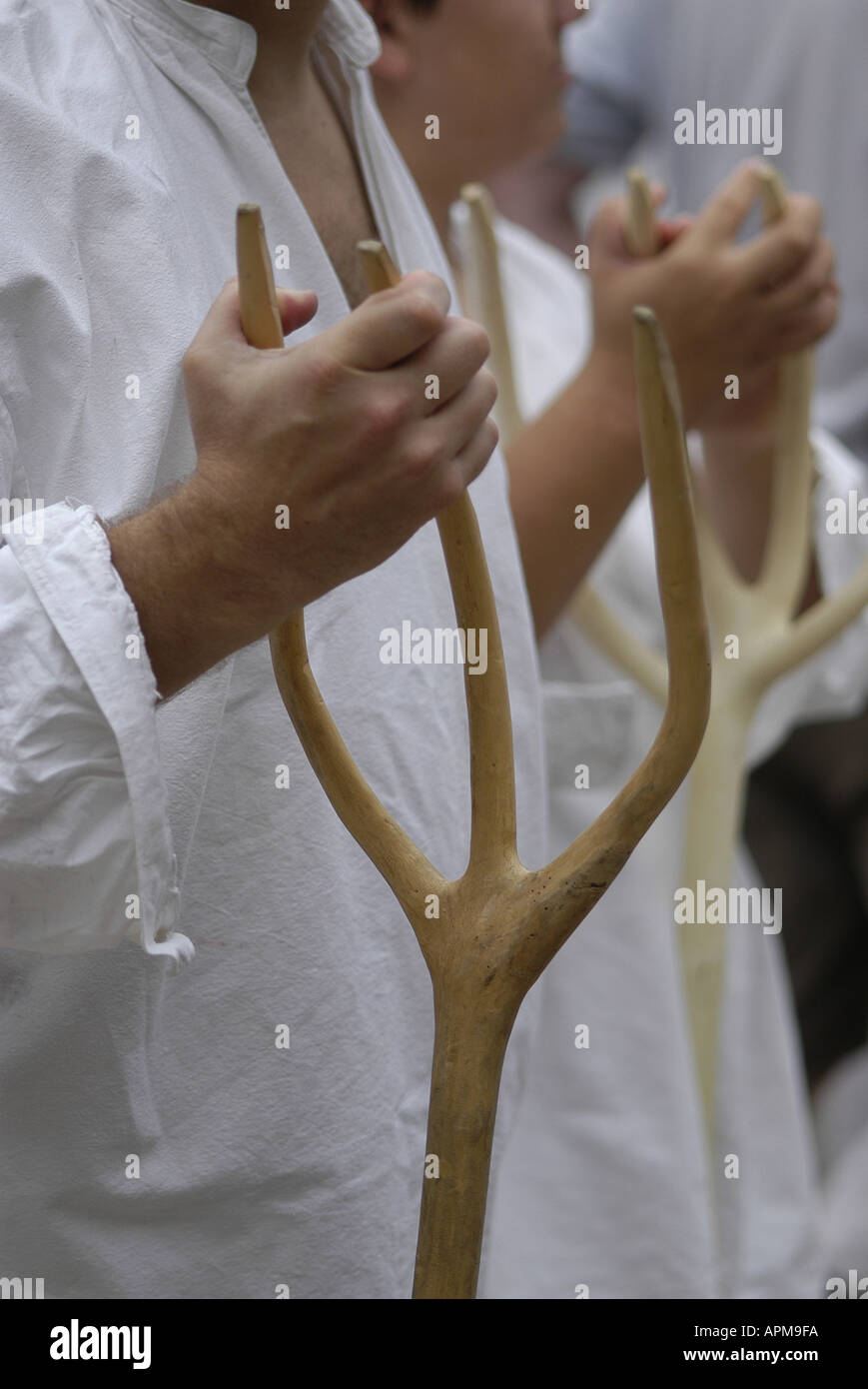 Le combat annuel des Maures et Chrétiens festival à Pollensa, Espagne. Banque D'Images