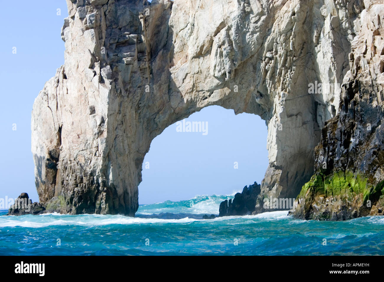 El Arco rock arch ou fin des terres à l'extrémité de la péninsule de Baja California Sur Cabo San Lucas Mexique Banque D'Images