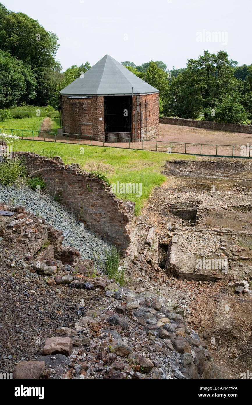 Wilkinsons bâtiment octogonal pour faire des canons Bersham ironworks Wrexham Clwyd North Wales UK Banque D'Images