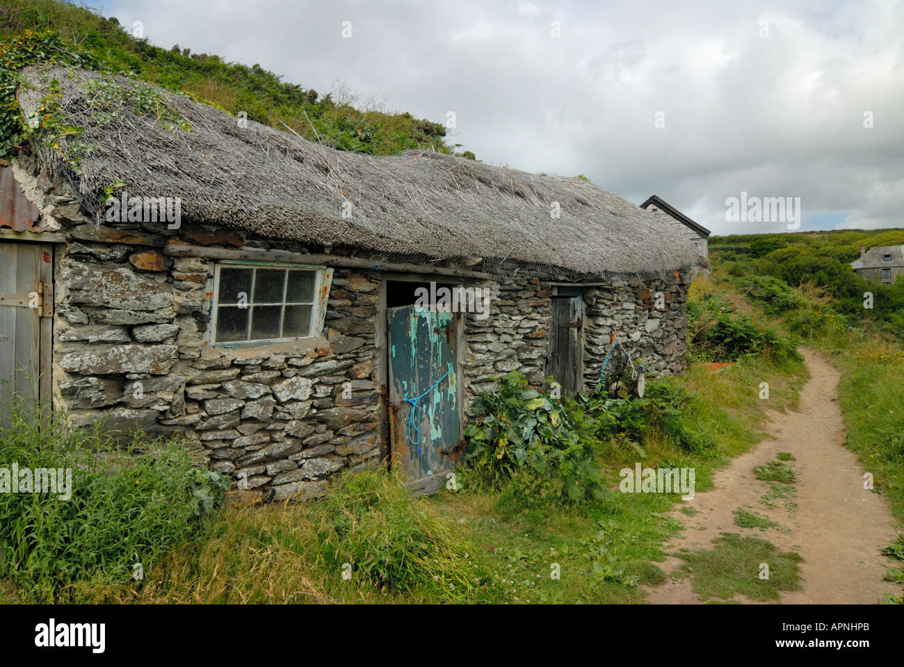 Cabane de pêcheurs à la Prusse Prussia Cove Cove Angleterre Cornwall Banque D'Images
