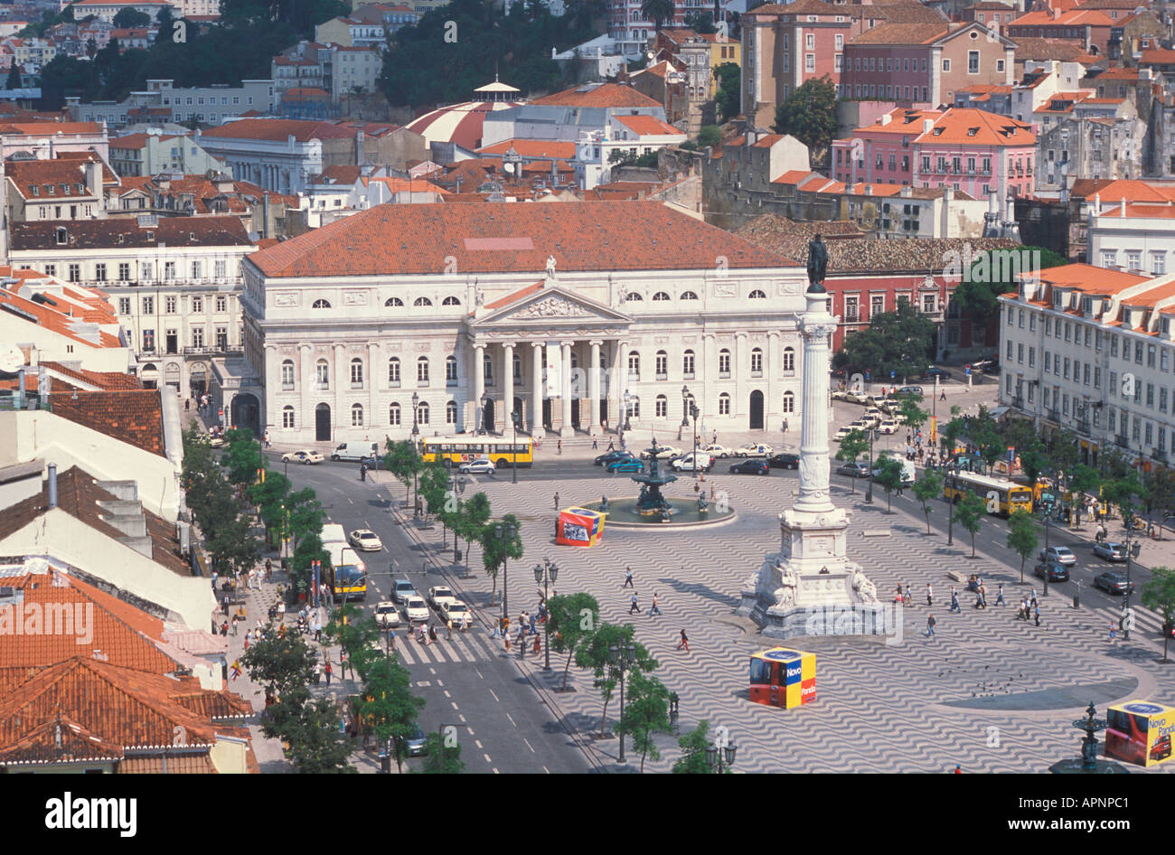 Teatro Nacional Dona Maria II Portugal Lisbonne Rossio Banque D'Images