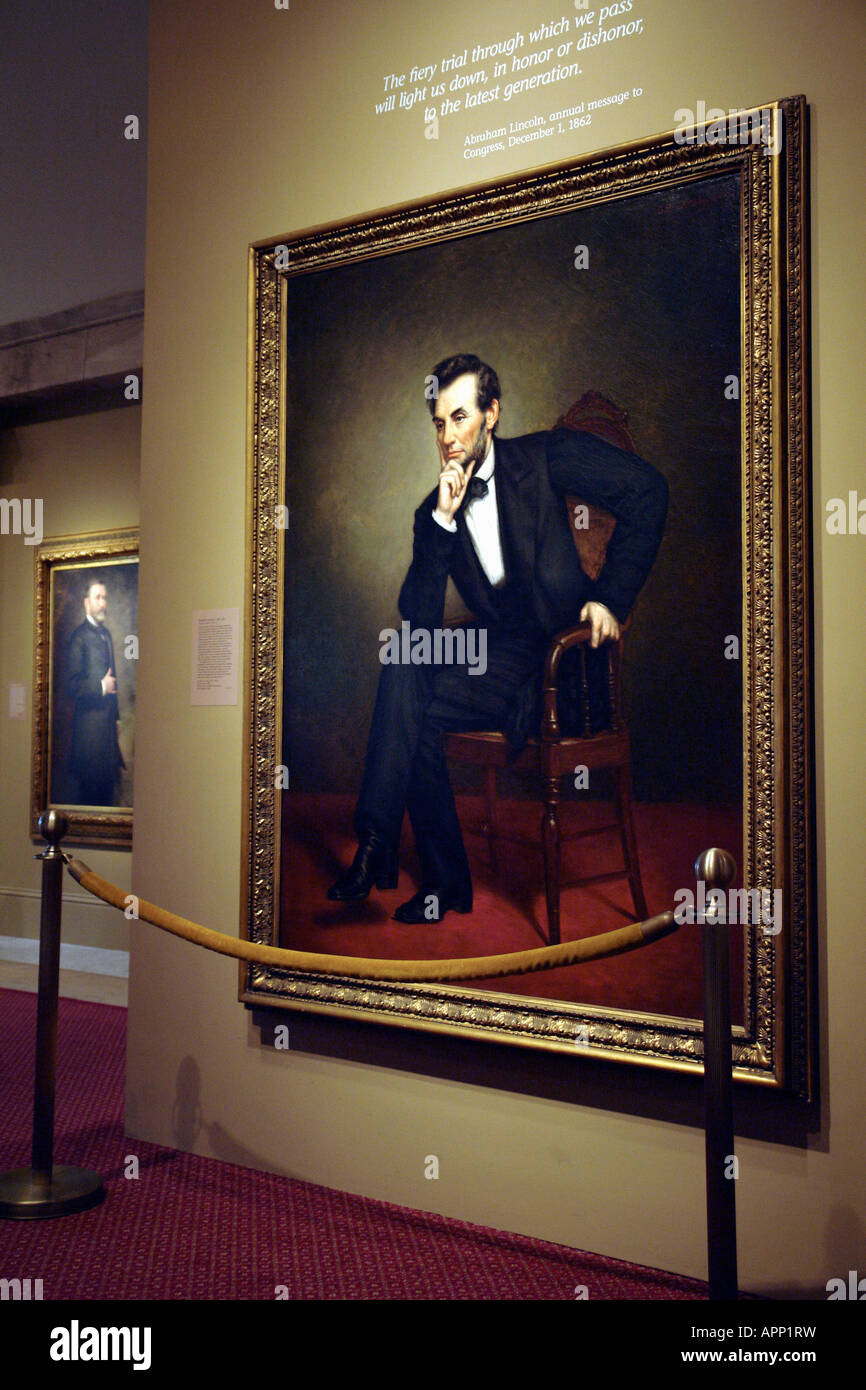 Peinture de 16e président américain Abraham Lincoln Banque D'Images