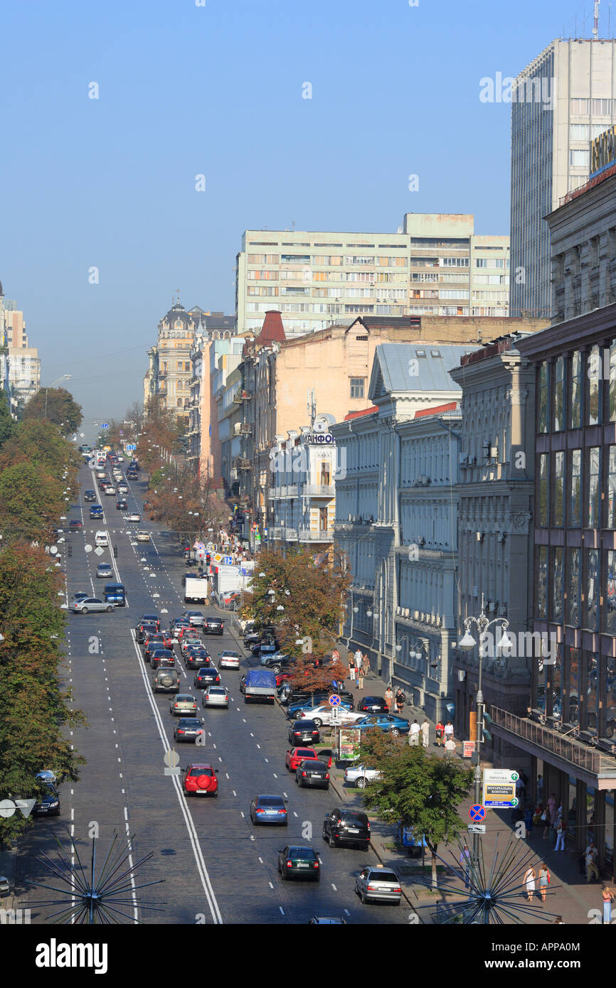 Trafic ville Kiev Ukraine Banque D'Images