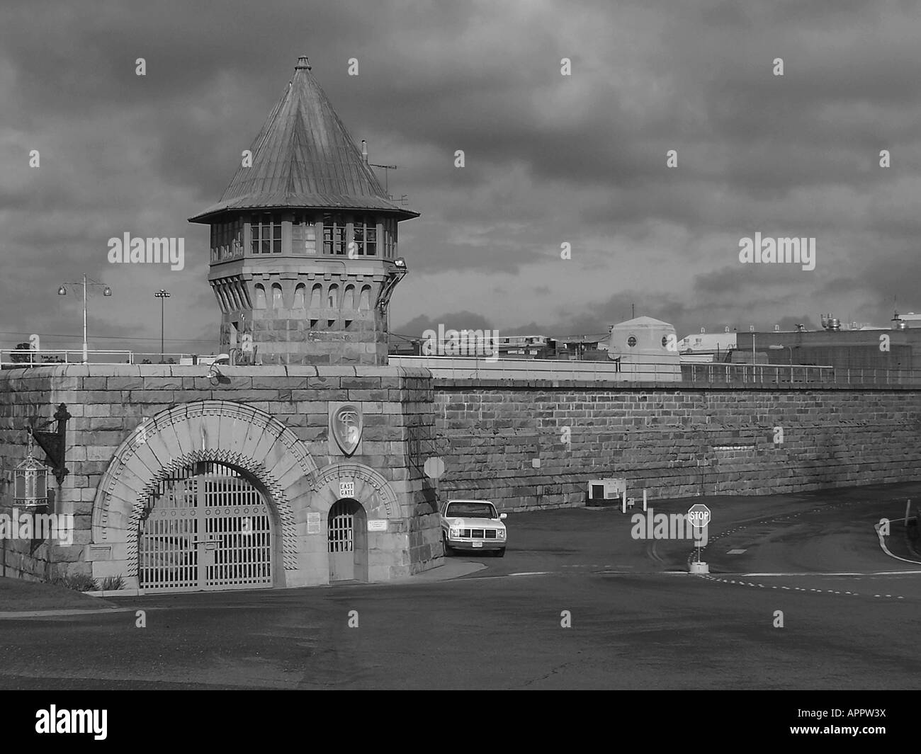 Porte d'entrée de la célèbre prison de Folsom, CA Banque D'Images