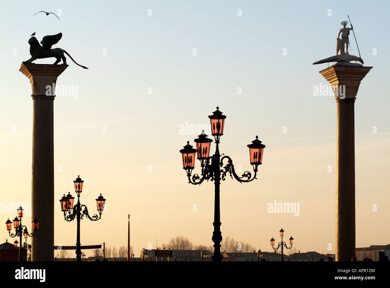 Santodaro et Marco colonnes dans la lumière du matin Banque D'Images