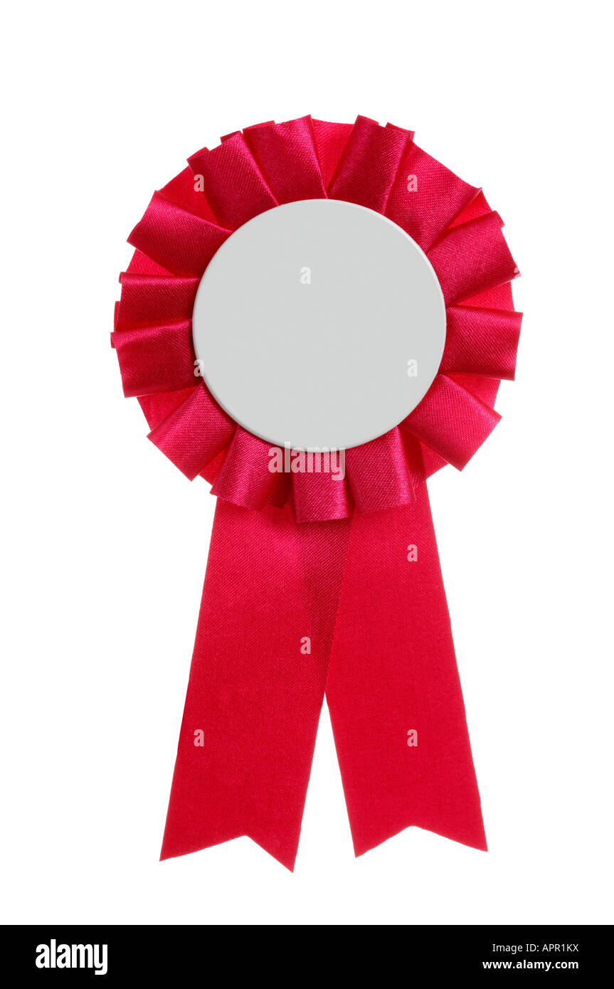 Blank red badge Rosette Banque D'Images