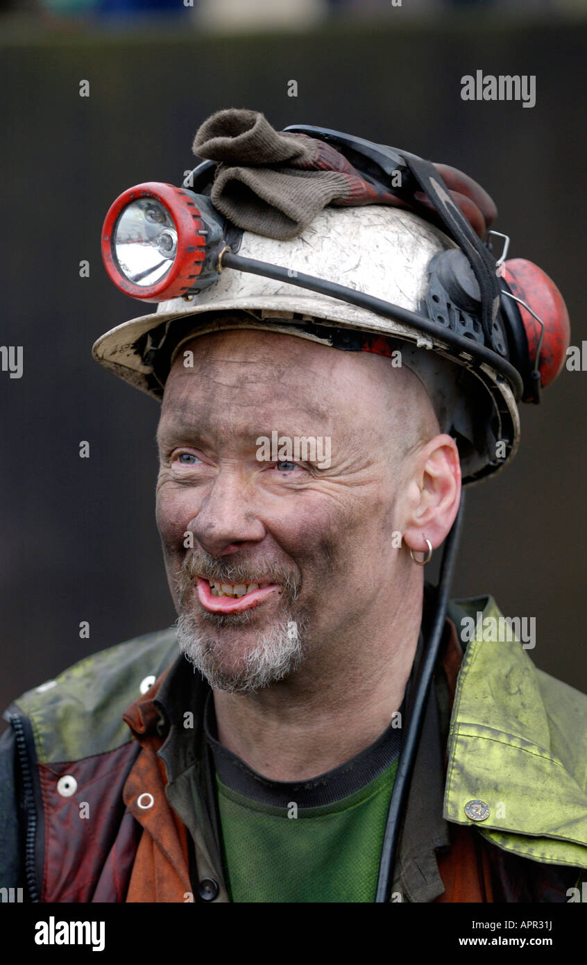 Mineur de Tower Colliery Hirwaun South Wales UK UE le jour le noyau fermé Banque D'Images