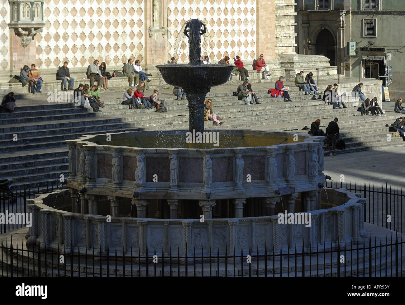 Le Fontana Grande à Perugia en Italie Banque D'Images
