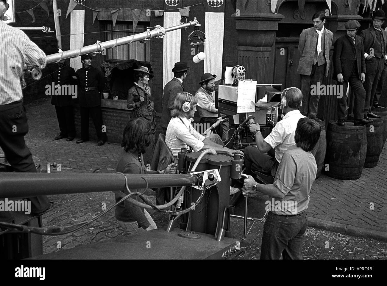 Le tournage Arnold Bennett Clayhanger séries TV sur l'ATV Elstree Studios backlot 1974 Banque D'Images