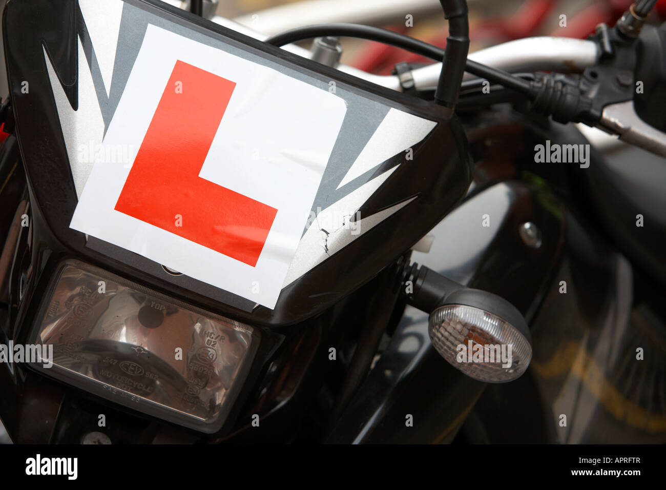 L'apprenant plaques sur une moto en Irlande du Nord Belfast, Royaume-Uni Banque D'Images