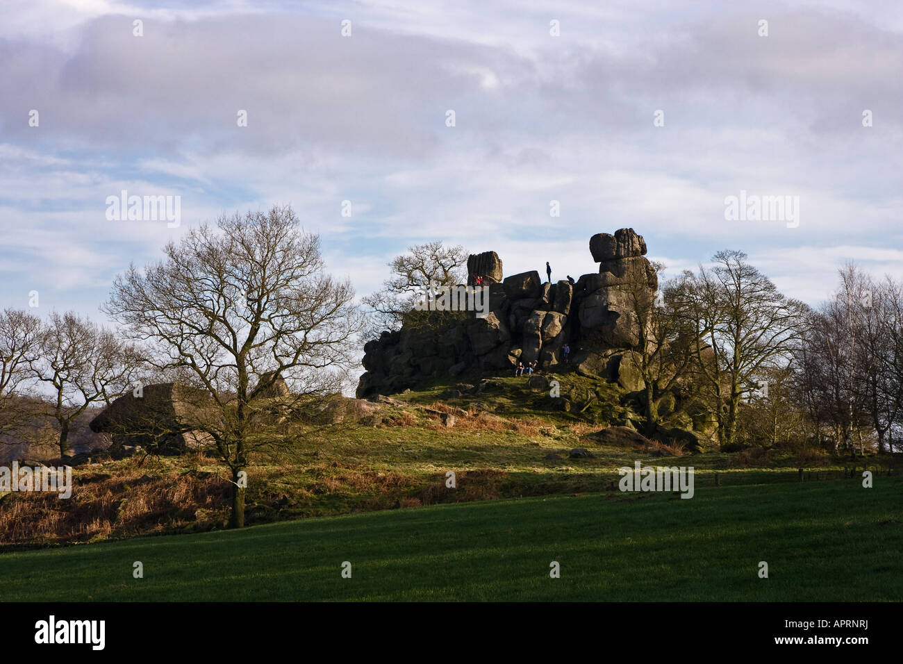 Robin Hood's Stride, Woolsthorpe Moor, parc national de Peak District, Derbyshire, Angleterre, RU Banque D'Images