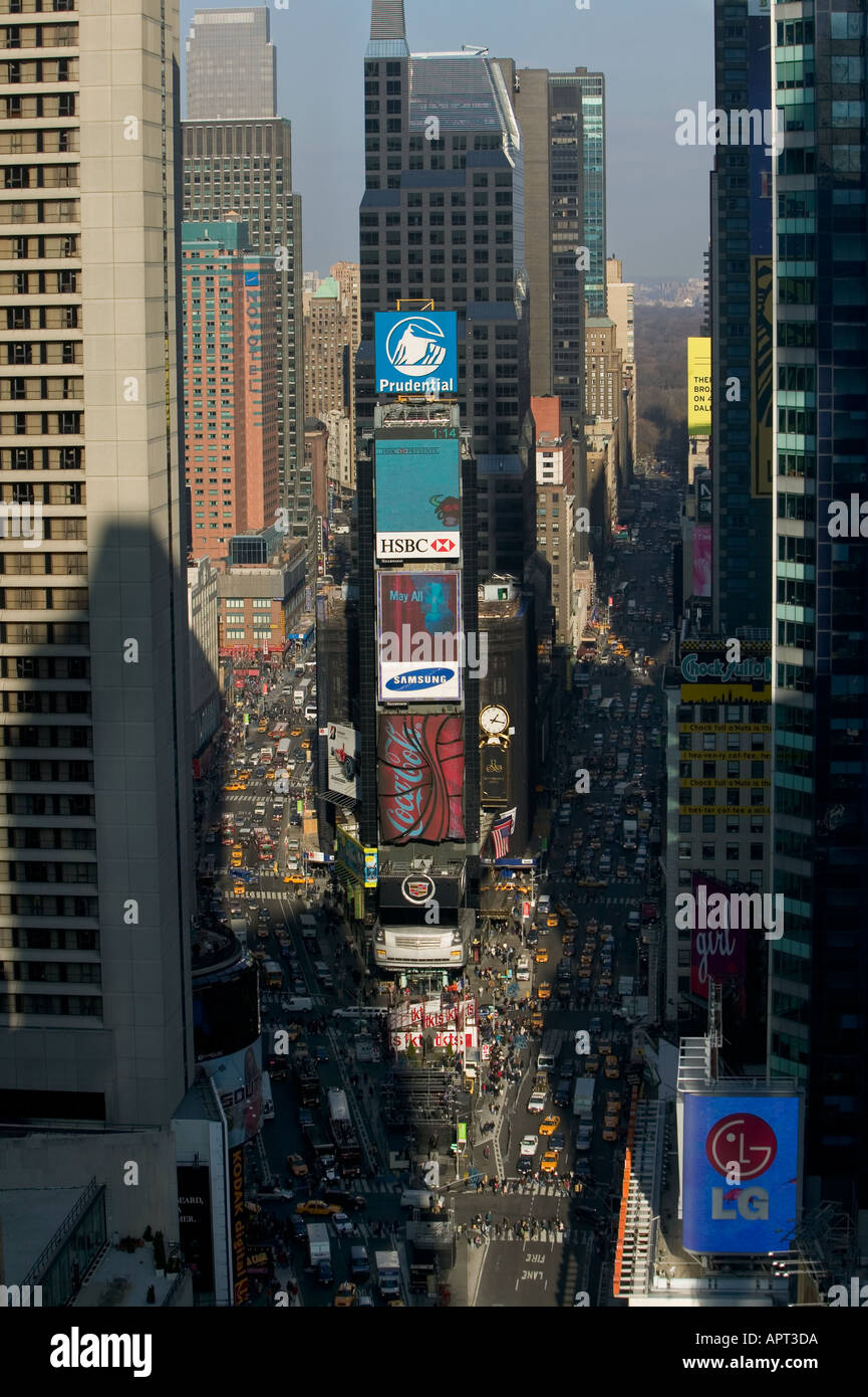 Vue aérienne de Times Square New York USA 30 décembre 2004 Banque D'Images