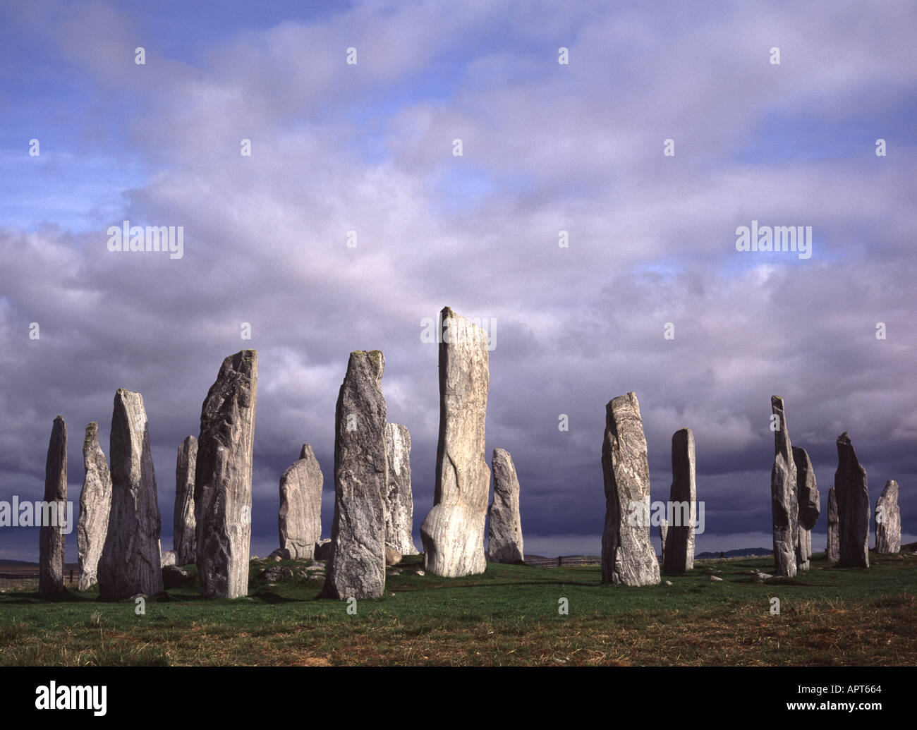 UK Ecosse Highland Les Hébrides Île de Lewis Callanish Standing Stones Banque D'Images