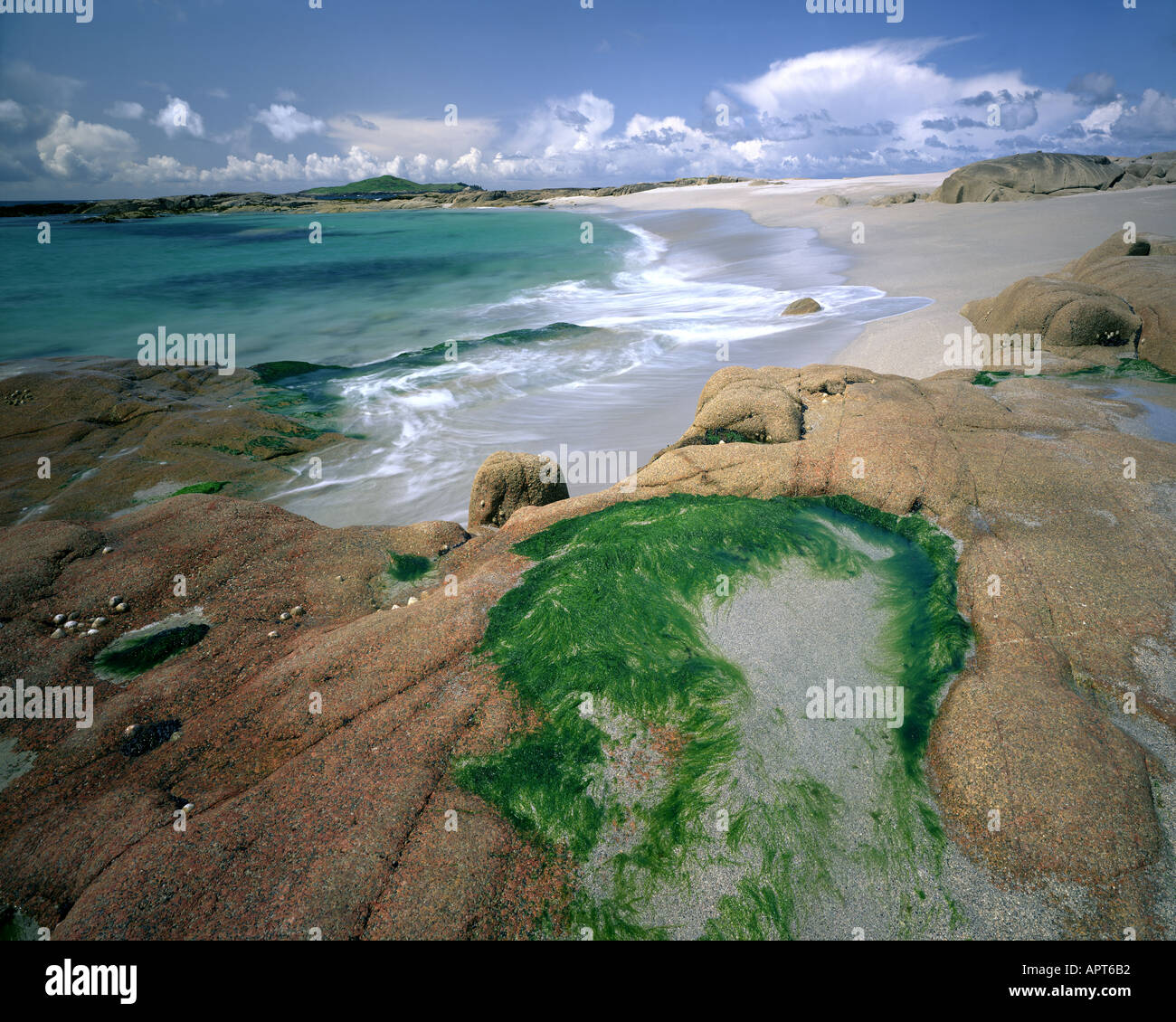 IE - Cie. Galway : Plage sur Omey Island Banque D'Images