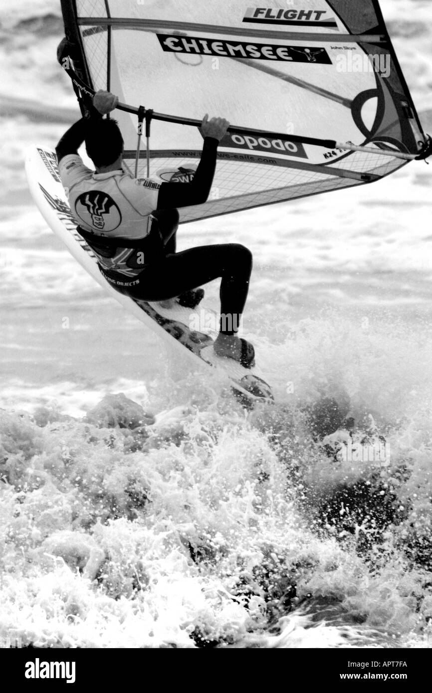 Planche à voile Compton Bay Ile de Wight Angleterre UK Banque D'Images