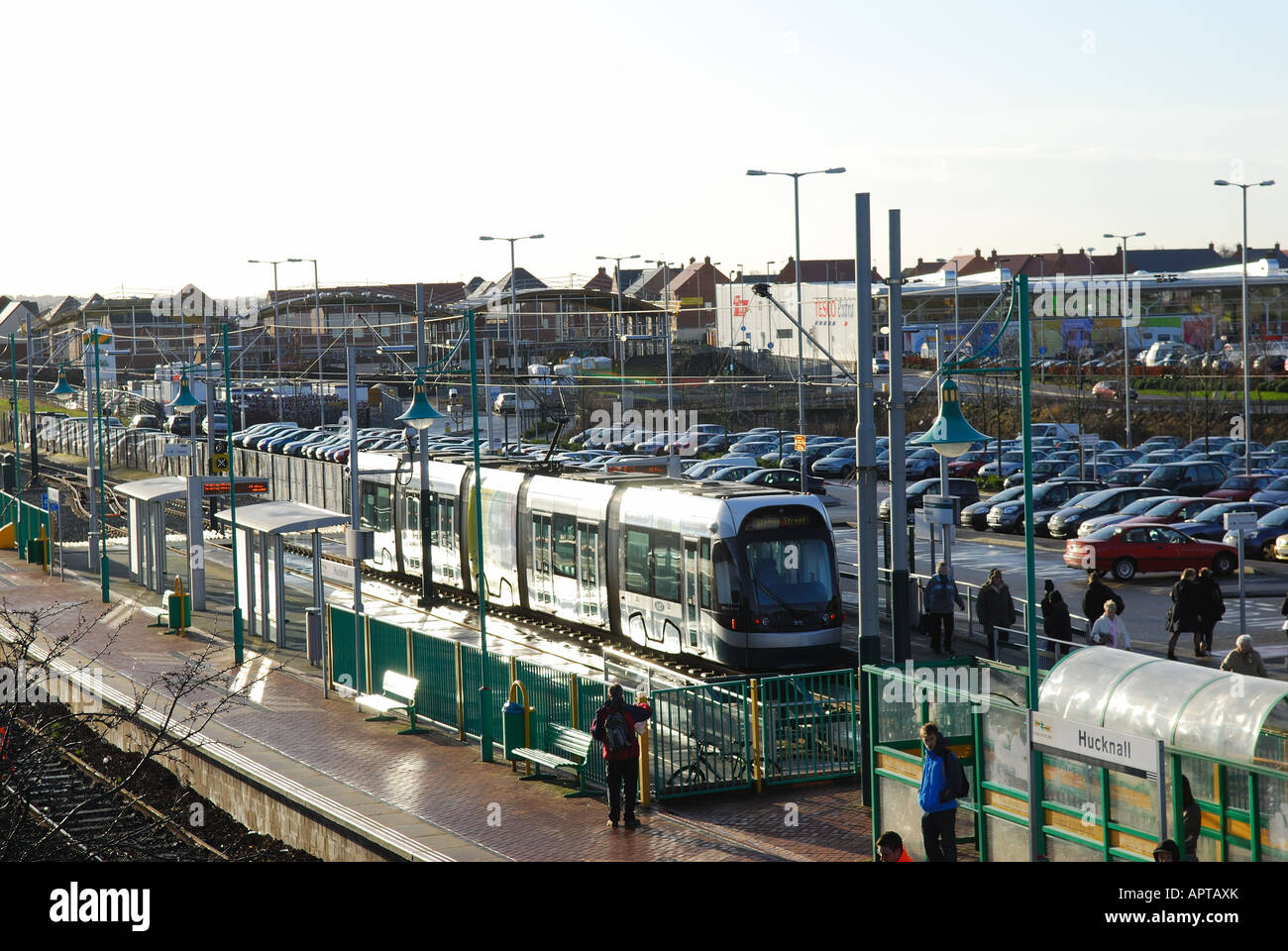 Hucknall et tram Gare. Banque D'Images