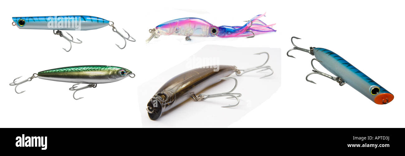 Colourfull leurre de pêche avec des hameçons triples Banque D'Images